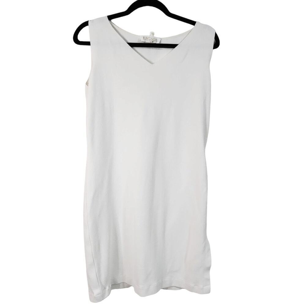 Escada heavy knit white sheath dress size Ger 40 US 10/M